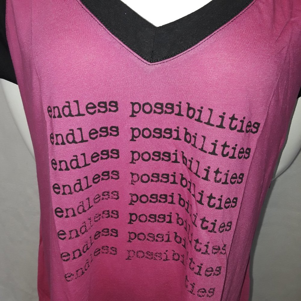 Endless Possibilities Pink Lotus Black & Hot Pink Tee Shirt - Picture 4 of 6
